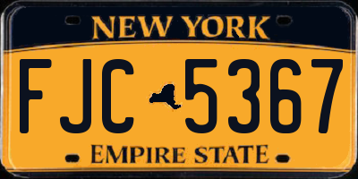 NY license plate FJC5367
