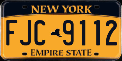 NY license plate FJC9112