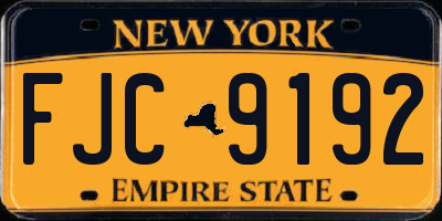 NY license plate FJC9192