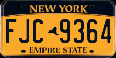 NY license plate FJC9364