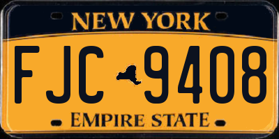 NY license plate FJC9408