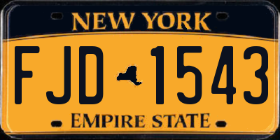 NY license plate FJD1543