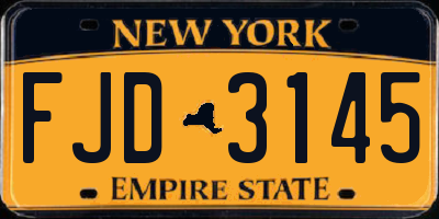 NY license plate FJD3145