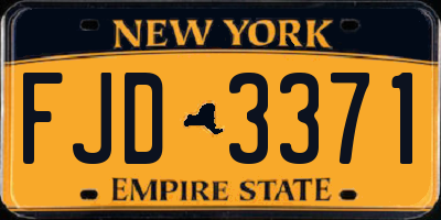 NY license plate FJD3371