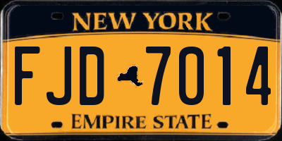 NY license plate FJD7014