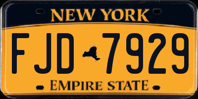 NY license plate FJD7929