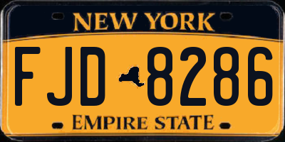 NY license plate FJD8286