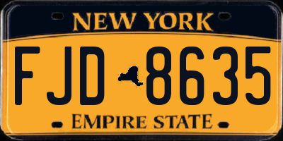 NY license plate FJD8635