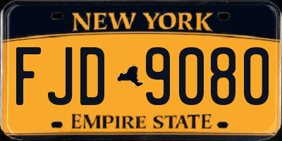 NY license plate FJD9080