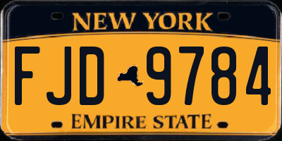 NY license plate FJD9784