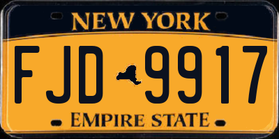 NY license plate FJD9917