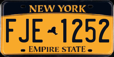 NY license plate FJE1252