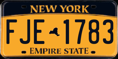 NY license plate FJE1783