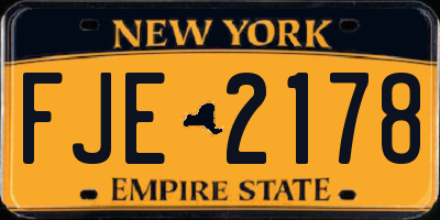 NY license plate FJE2178