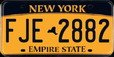 NY license plate FJE2882