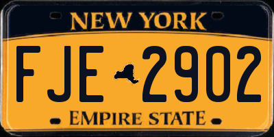 NY license plate FJE2902