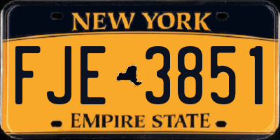 NY license plate FJE3851