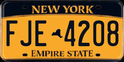 NY license plate FJE4208