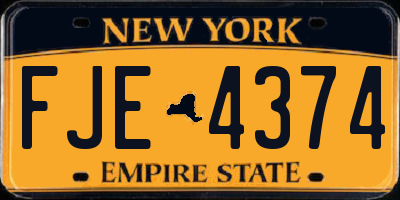 NY license plate FJE4374