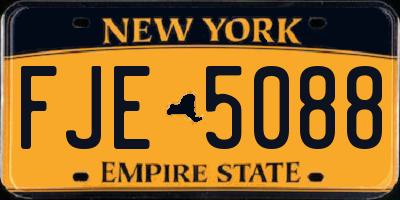 NY license plate FJE5088