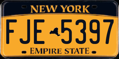 NY license plate FJE5397