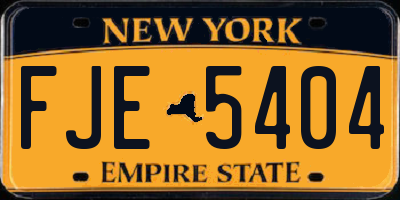 NY license plate FJE5404