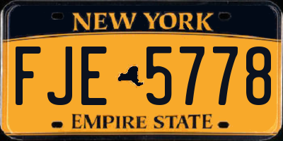 NY license plate FJE5778
