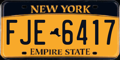NY license plate FJE6417