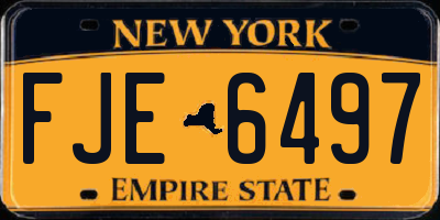 NY license plate FJE6497