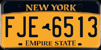 NY license plate FJE6513