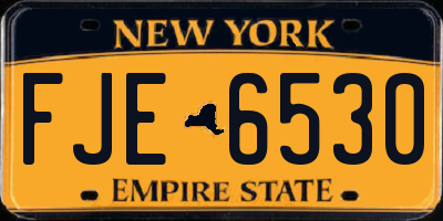 NY license plate FJE6530