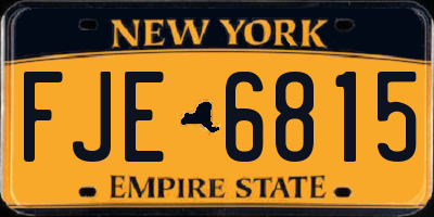 NY license plate FJE6815