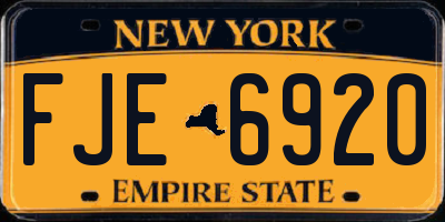 NY license plate FJE6920