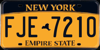 NY license plate FJE7210