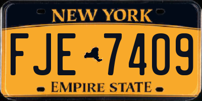 NY license plate FJE7409