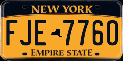 NY license plate FJE7760