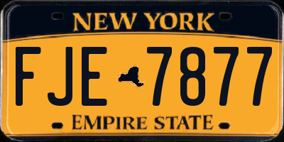 NY license plate FJE7877