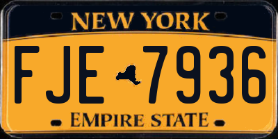 NY license plate FJE7936