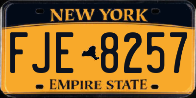 NY license plate FJE8257