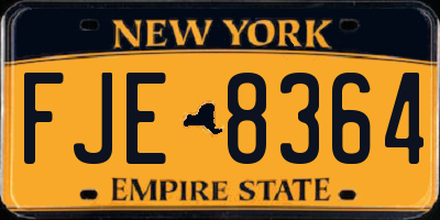 NY license plate FJE8364
