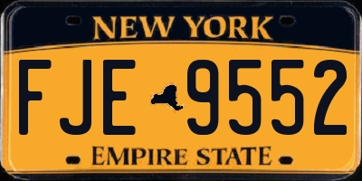 NY license plate FJE9552