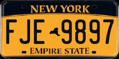 NY license plate FJE9897