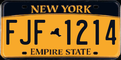NY license plate FJF1214