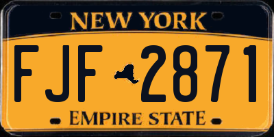 NY license plate FJF2871