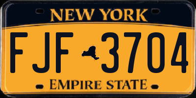 NY license plate FJF3704