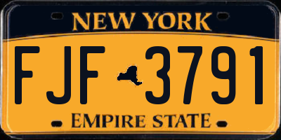 NY license plate FJF3791