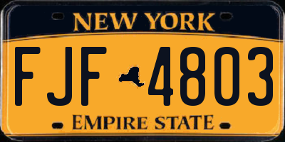 NY license plate FJF4803