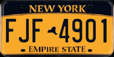 NY license plate FJF4901