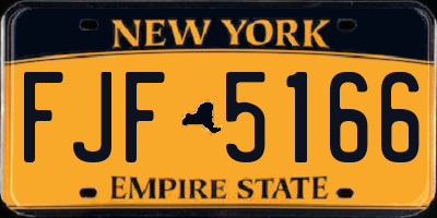 NY license plate FJF5166