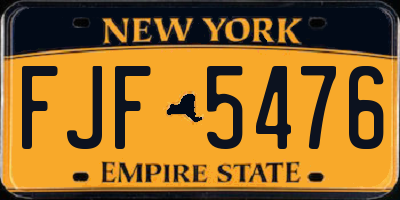 NY license plate FJF5476